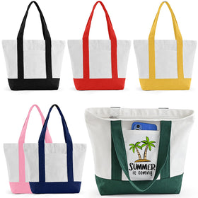 TAOZIM 6Pack mini canvas tote with pockets keeps small items organized on the go.