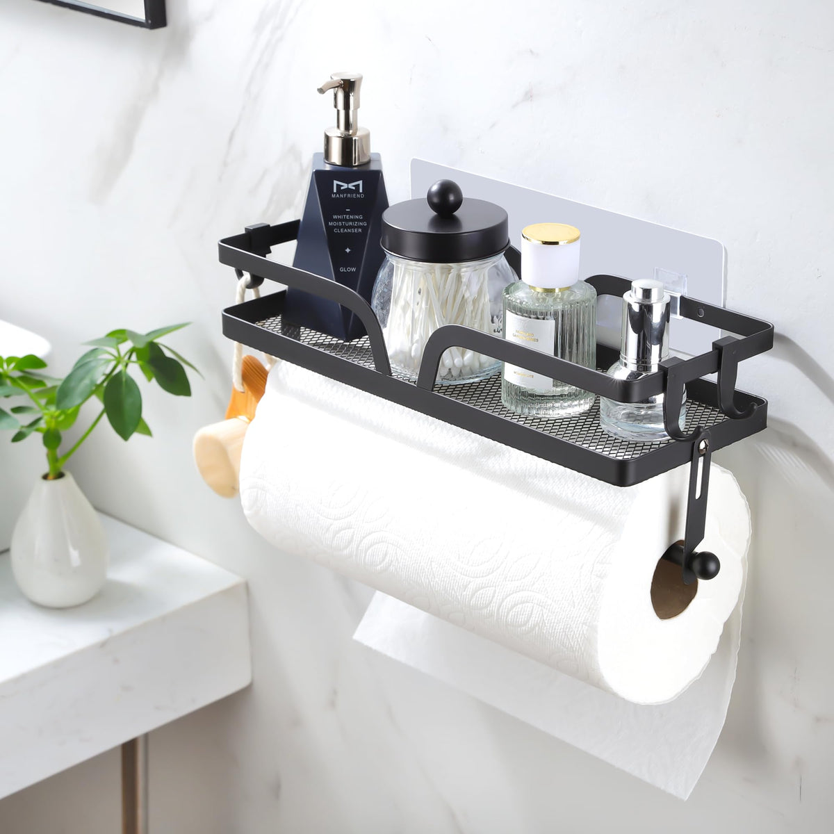 Versatile installation options offer adhesive or drilled mounting for secure setup