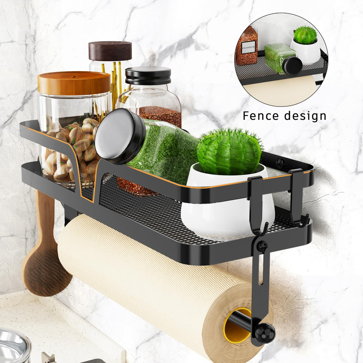 Taozun shelf with raised fence protects bottles from tipping during cooking