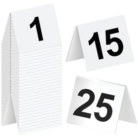 Tapix restaurant table numbers white front view for quick seating