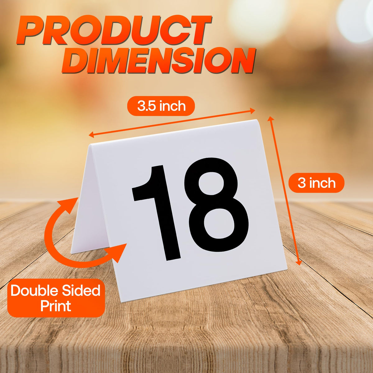 Tapix table numbers double-sided print visible from both sides