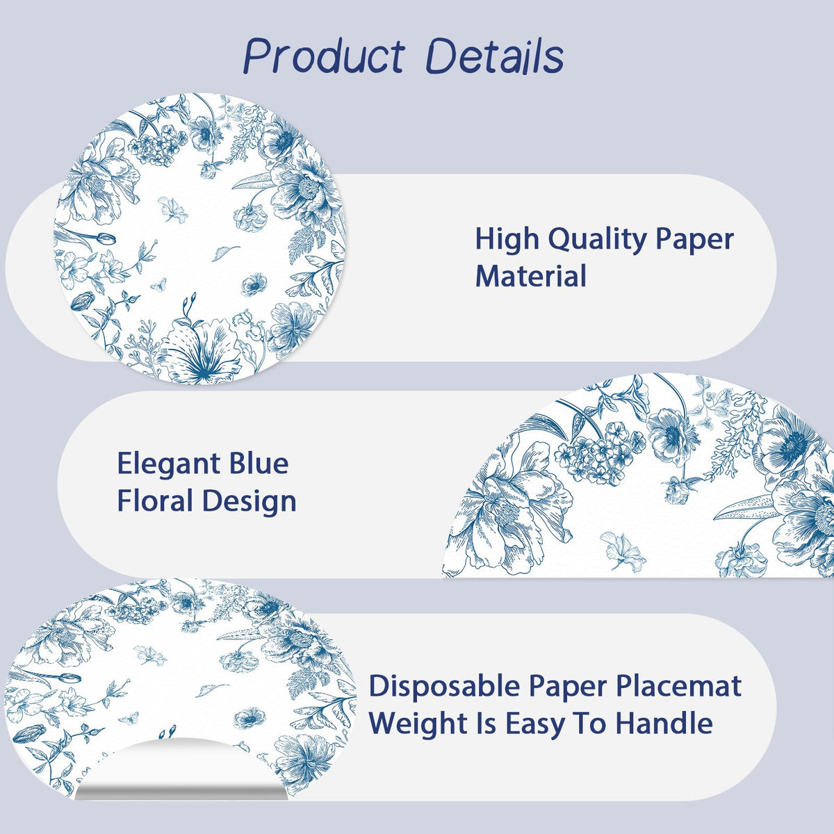 Tarklanda blue butterfly pattern placemats add charm to table decor