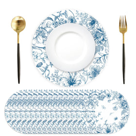 Tarklanda blue floral placemats 50-pack for elegant table setting