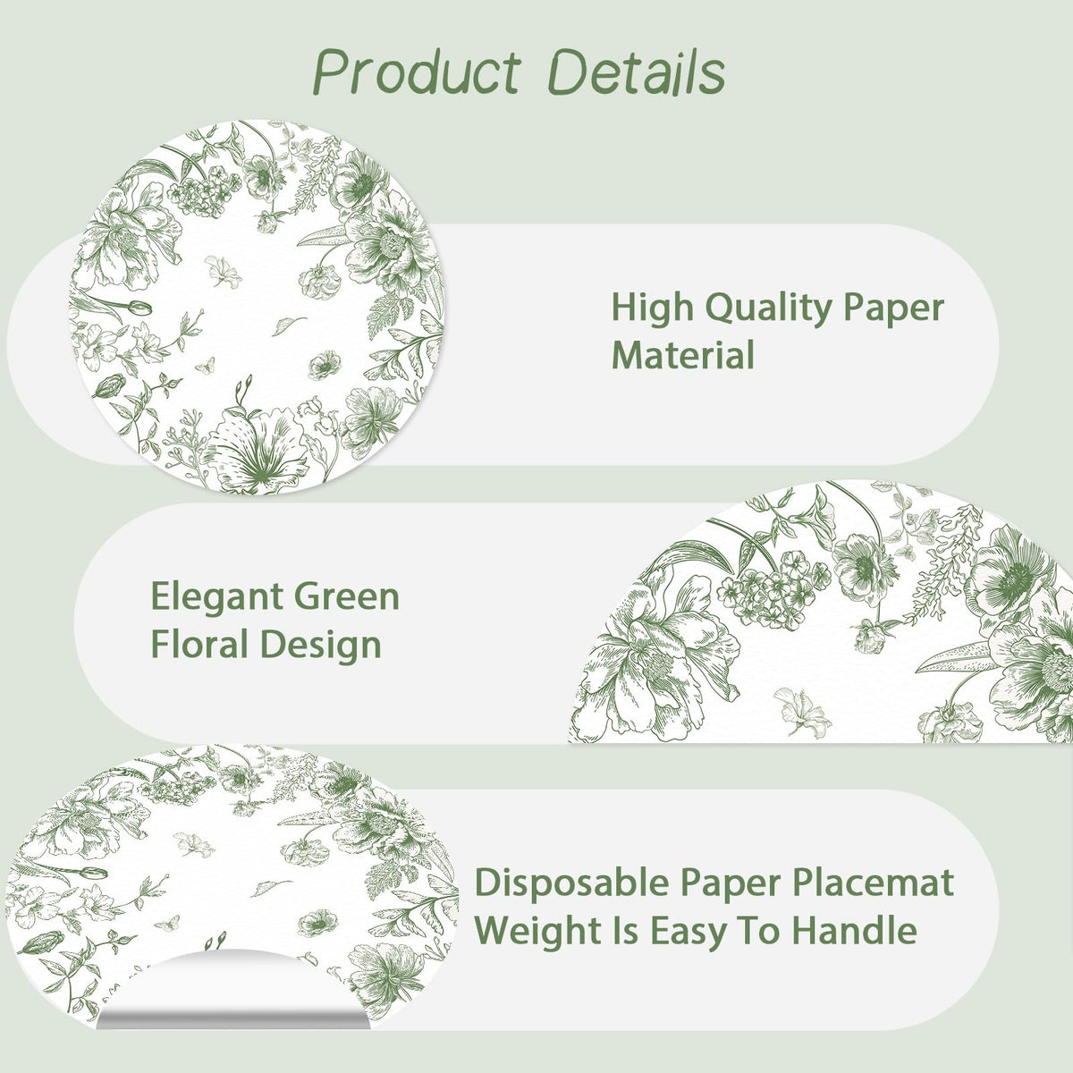 Tarklanda green floral butterflies design adds charm for celebrations.
