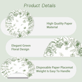 Tarklanda green floral butterflies design adds charm for celebrations.