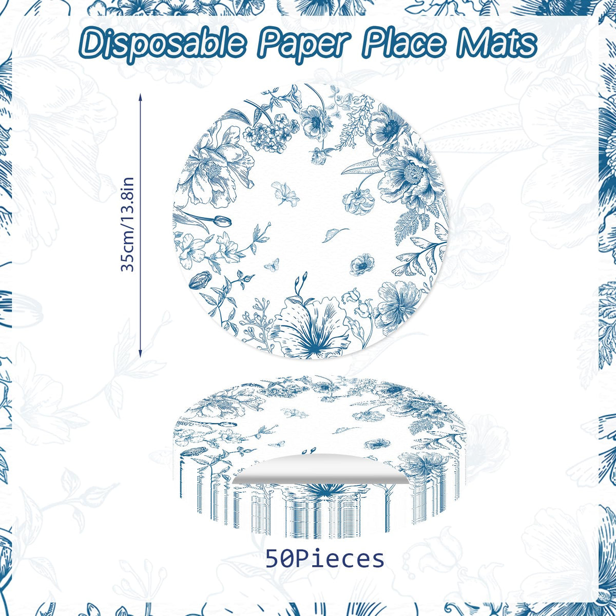 Tarklanda round disposable placemats 13-7in for easy cleanup
