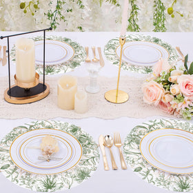 Tarklanda round placemats fit most dinnerware sizes for versatile settings.