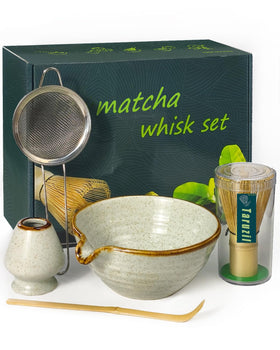 Taruzil Matcha bowl with spout for easy pouring and serving.