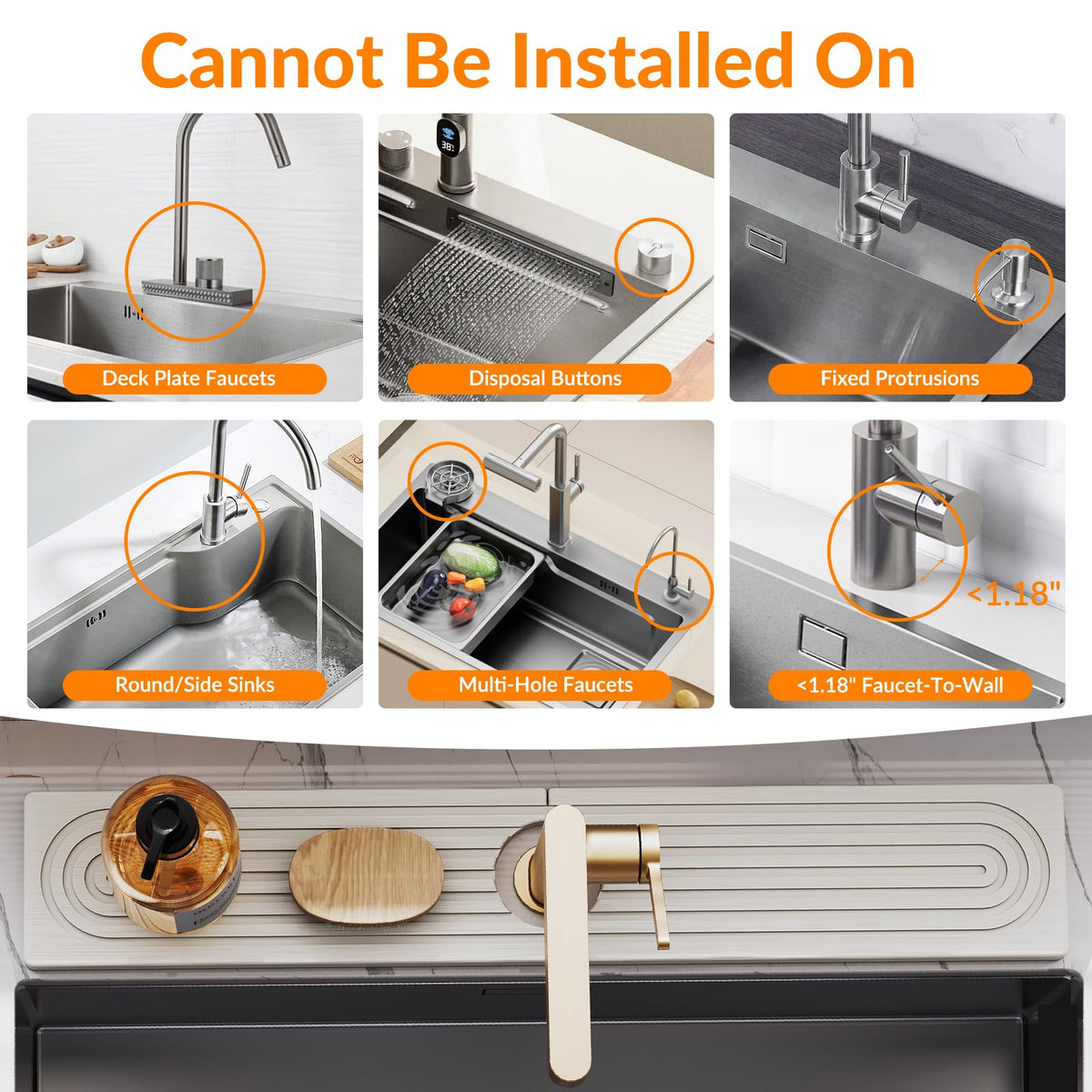 TARVOX kitchen counter protector mat promotes a drier workspace