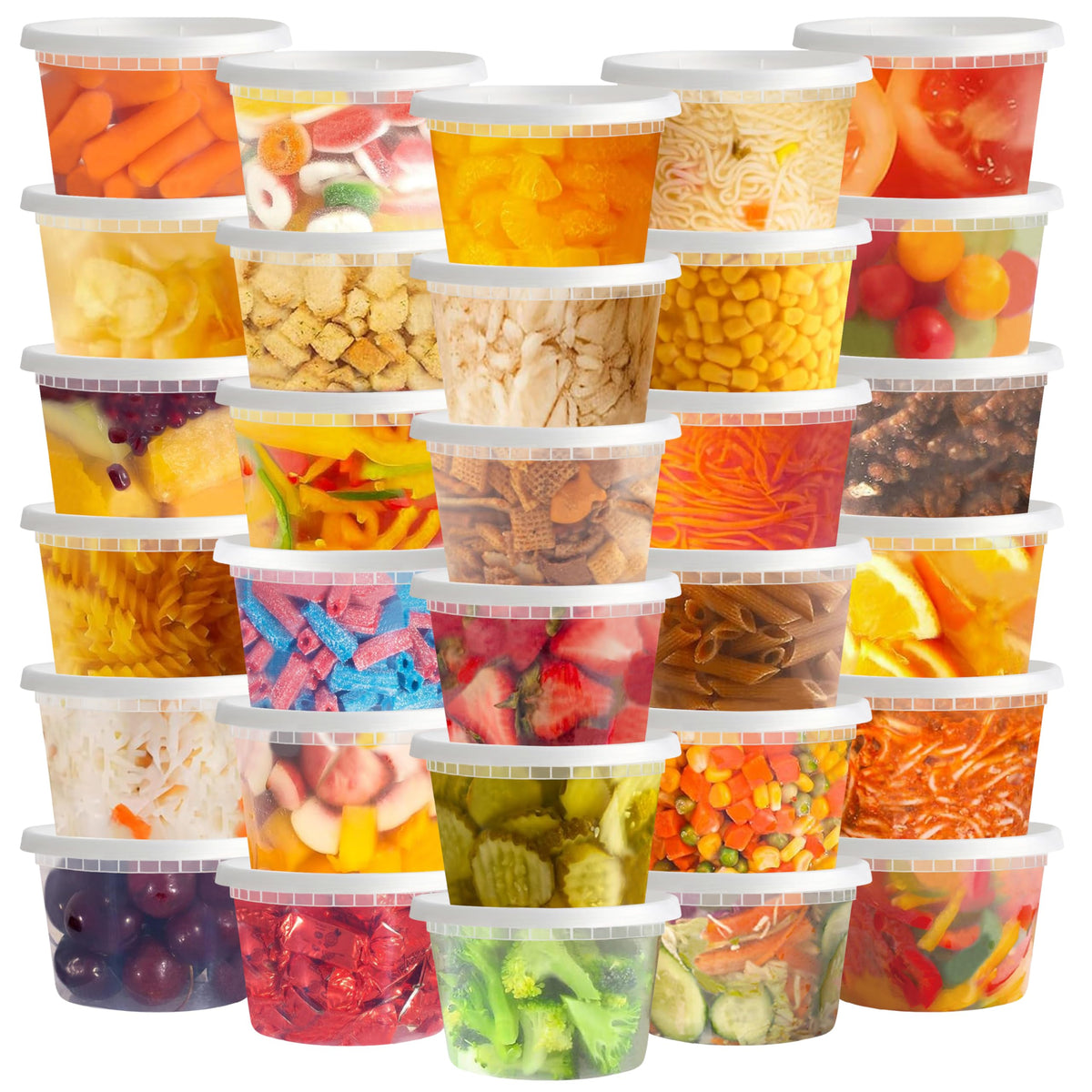 TashiBox 16 oz deli container with clear lid for quick content identification.