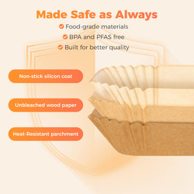 Tastee liner highlights the oil-absorbing core for crisper results.