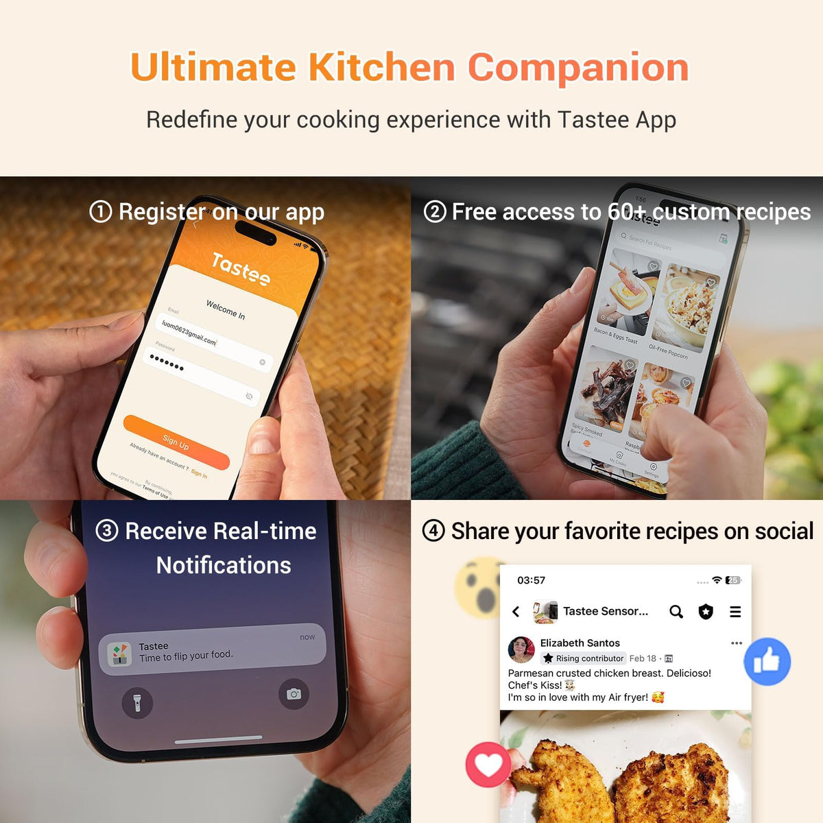 Tastee Ceramic Air Fryer compact design fits small kitchens