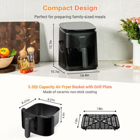Tastee Ceramic Air Fryer control panel with digital settings for easy cooking