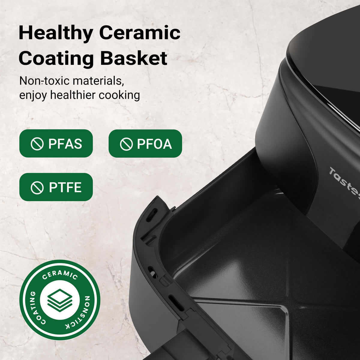Tastee Ceramic Air Fryer digital display panel in use