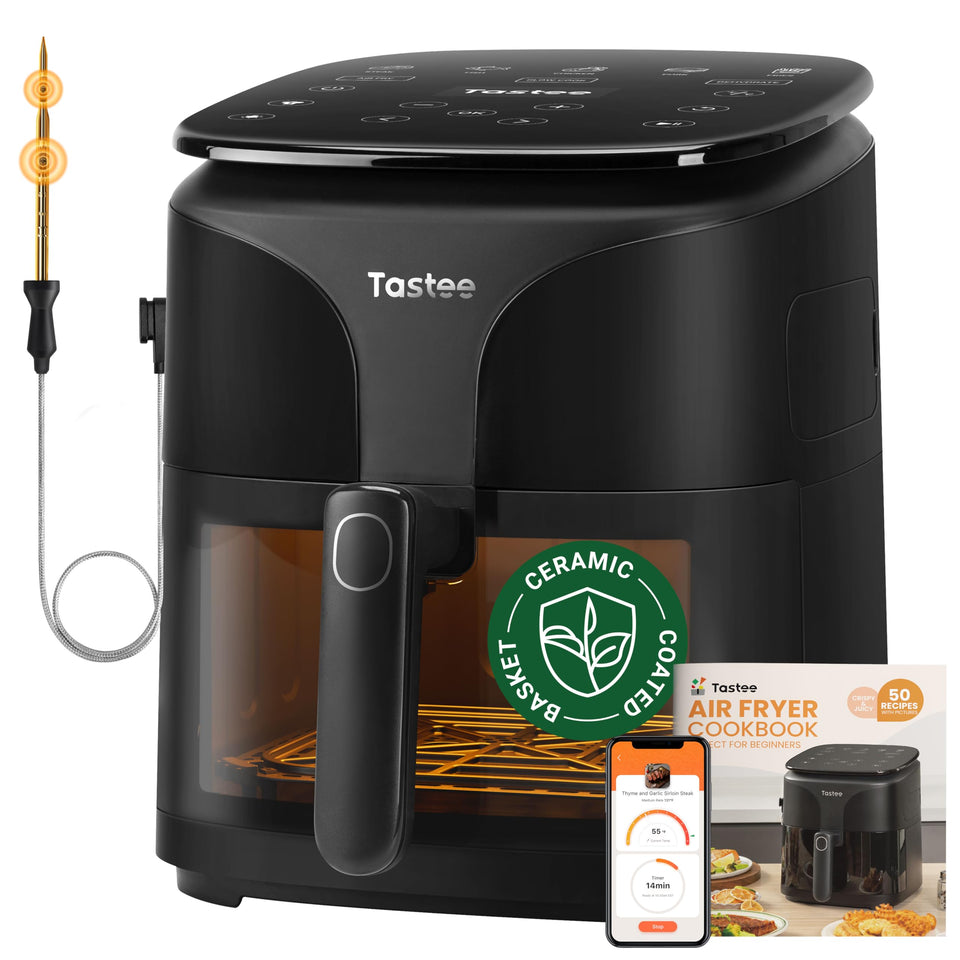 Tastee Ceramic Air Fryer front view showing sleek controls for quick meals