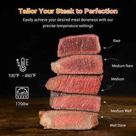 Tastee Ceramic Air Fryer 8-in-1 presets panel with 24 options