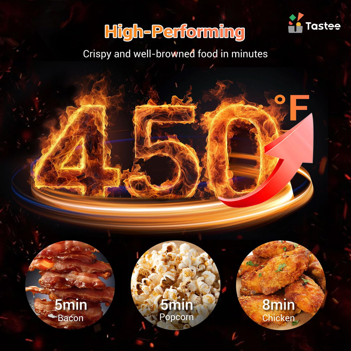 Tastee Ceramic Air Fryer see-through window to monitor progress