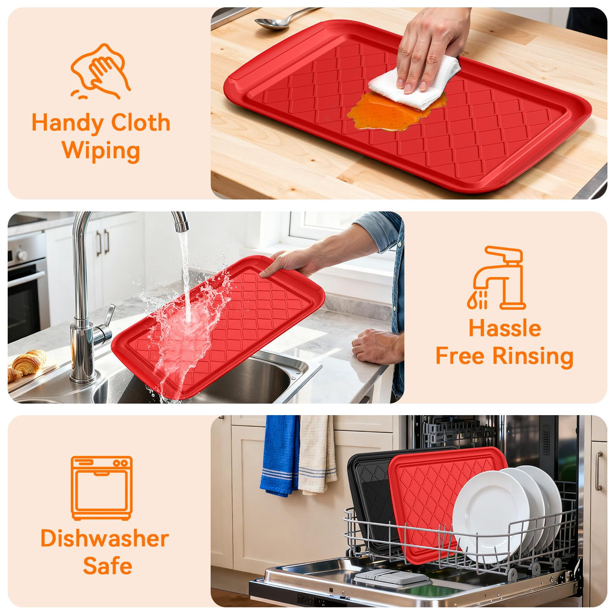 TasticTotes BPA-free plastic trays designed for safe food handling.