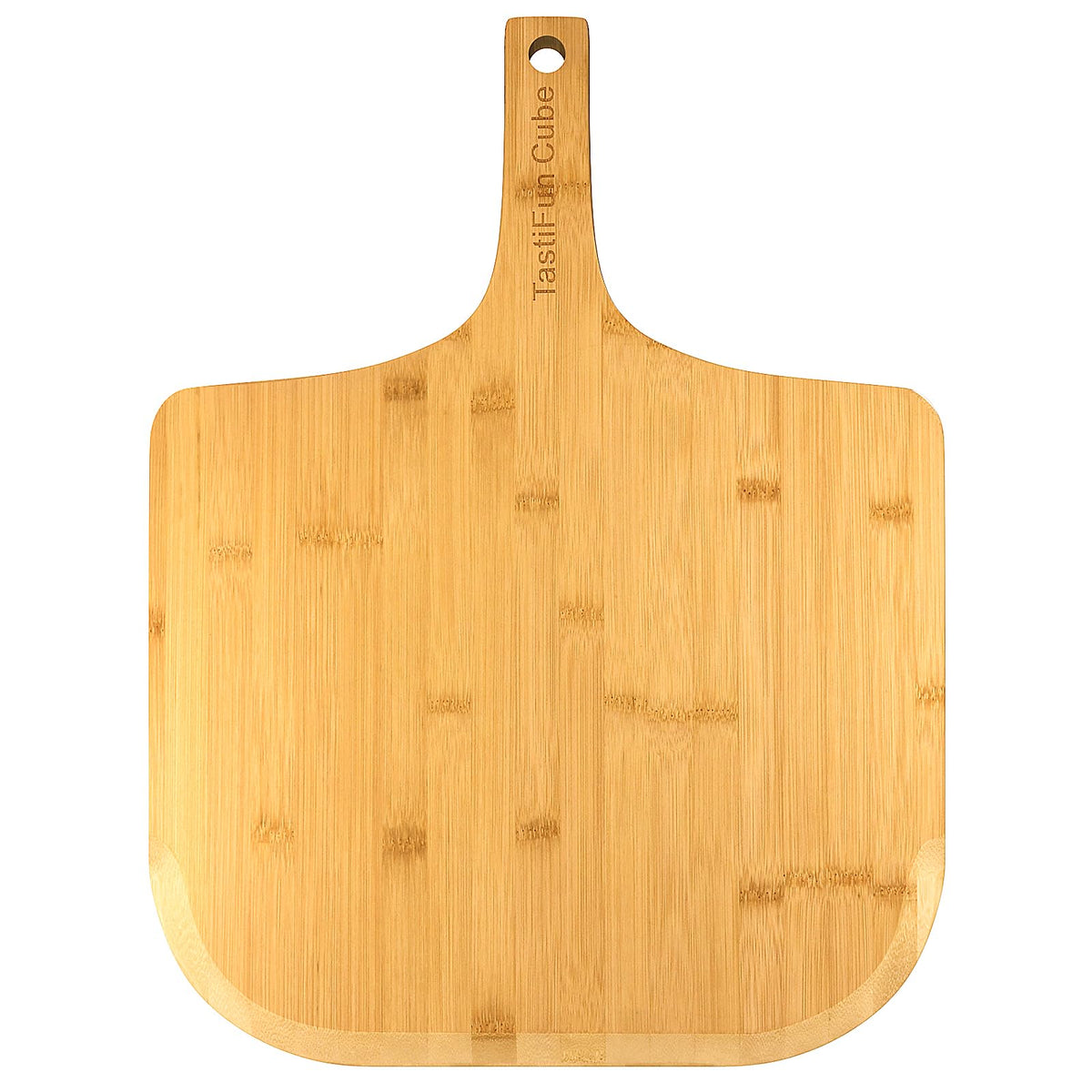 TastiFun Cube 16-inch natural bamboo pizza peel with smooth surface for easy dough release