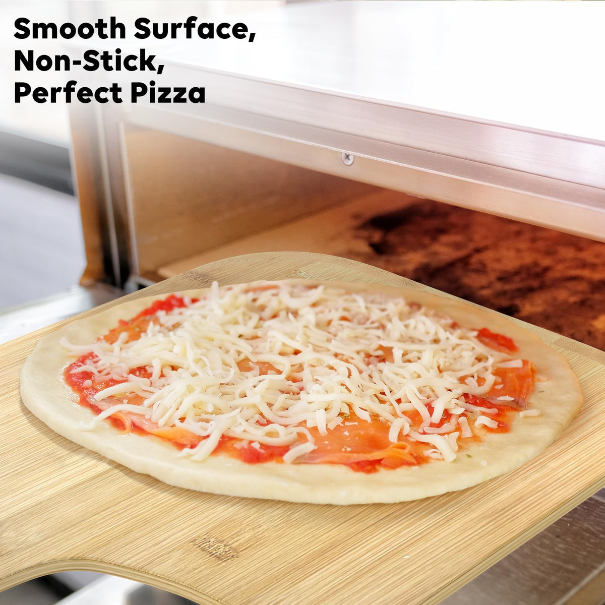 TastiFun Cube pizza peel used as a serving tray for breads and cheeses