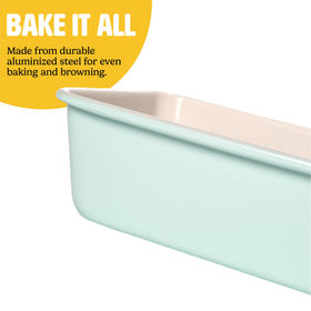 Tasty Clean Ceramic Loaf Pan Set dishwasher-safe convenience preserves coating.