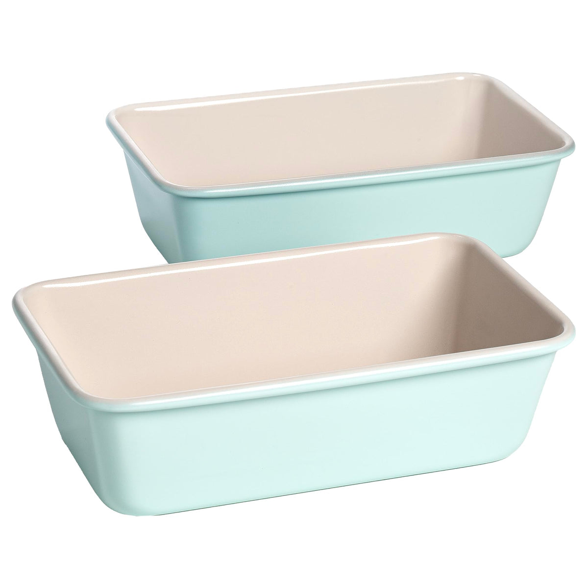 Tasty Clean Ceramic Loaf Pan Set 2-Pack overview for even baking and easy release.