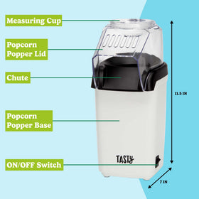 Compact design of the Tasty popper fits small spaces.