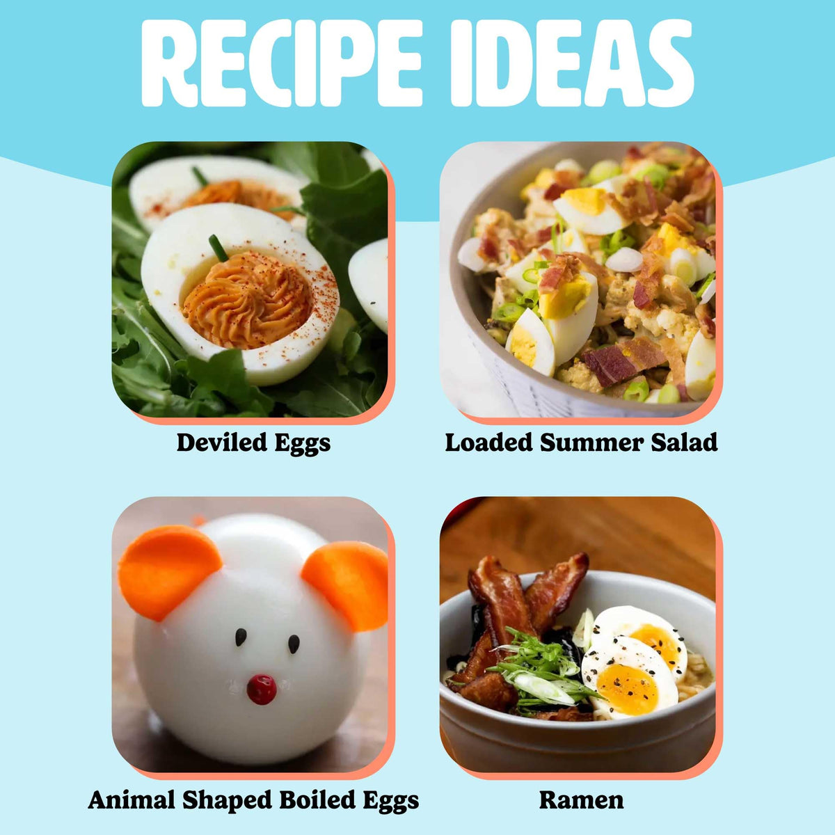 Tasty Mini Egg Cooker auto shut-off for safe, unattended cooking.