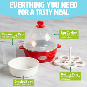 Tasty Mini Egg Cooker compact, dorm-friendly design for small kitchens.