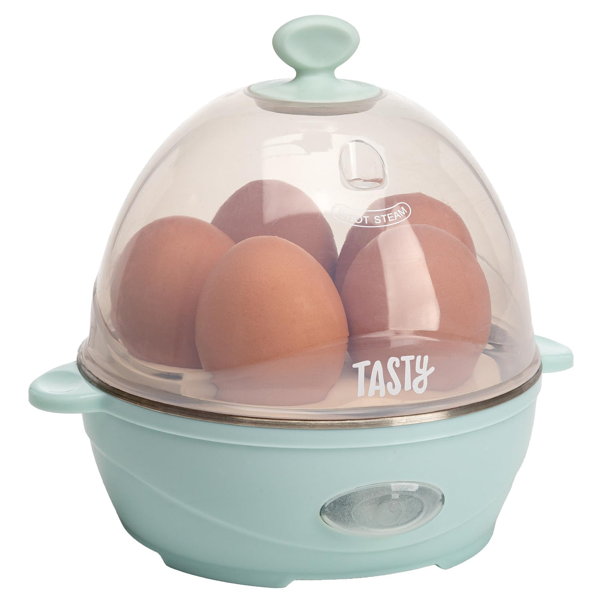 Tasty Mini Egg Cooker front view with compact 360W power for quick meals.