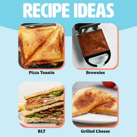 Tasty Mini Sandwich Maker 600W power delivers quick results.