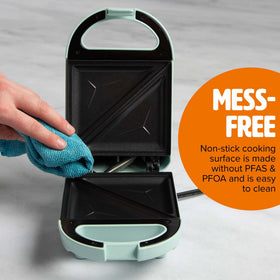 Tasty Mini Sandwich Maker makes French toast and waffles quickly.