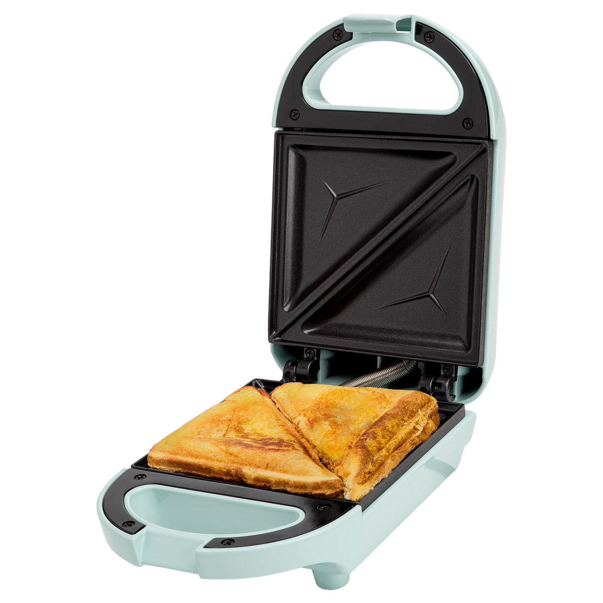 Tasty Mini Sandwich Maker seals and crisps a grilled cheese.