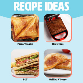 Tasty Mini Sandwich Maker compact design on a shelf, saving counter space.