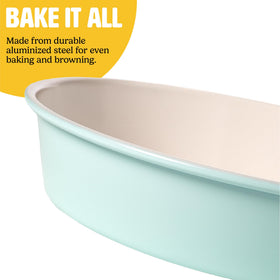 Tasty pans in oven, safe up to 425°F for versatile baking.