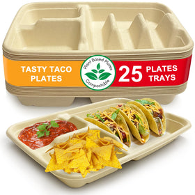 Tasty Taco 3-taco plate dividers 25-pack keeps tacos neat and ready to serve