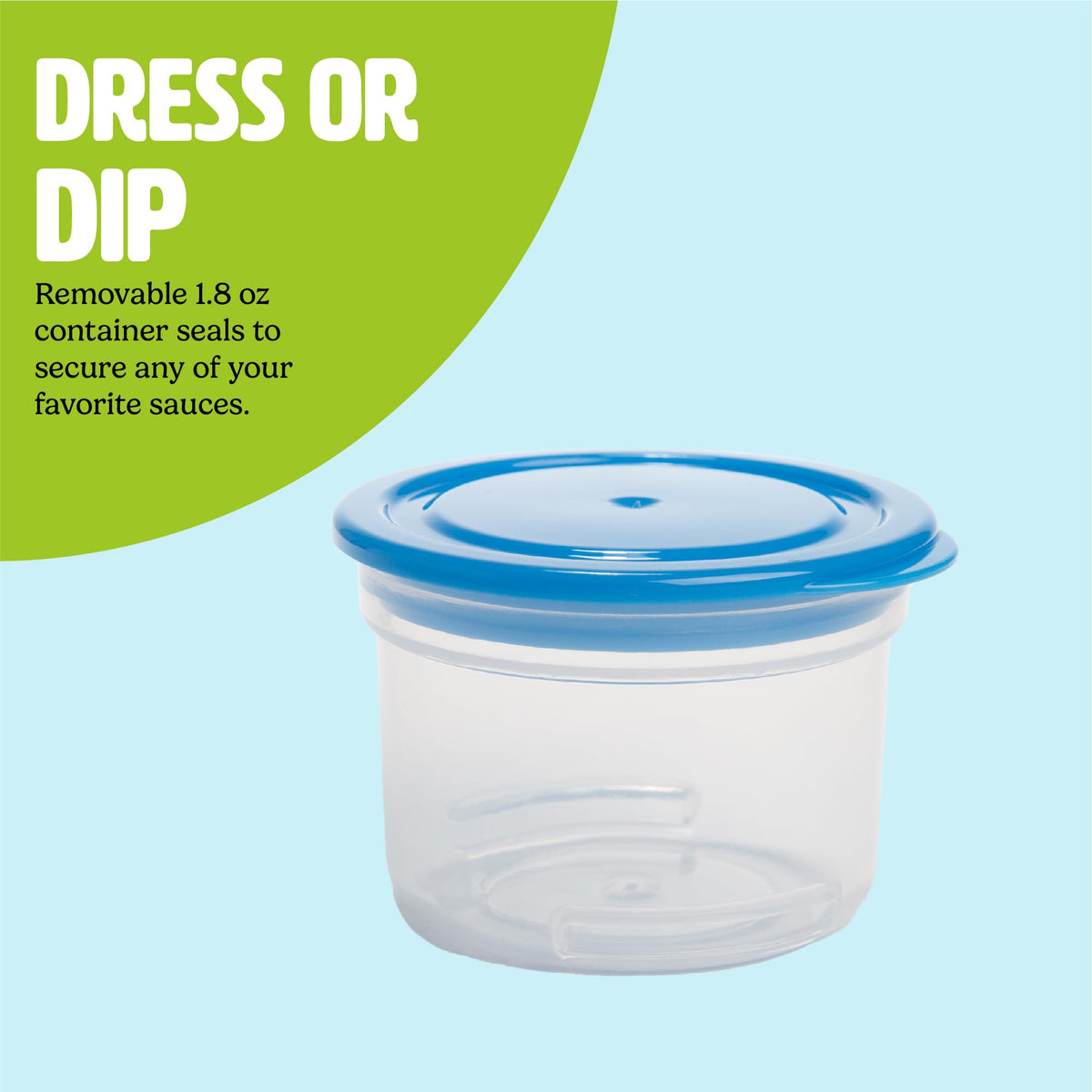Tasty dual-threaded lid keeps contents secure during transit.