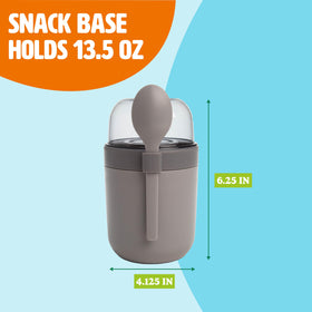 Tasty travel snack cups in gray finish for stylish daily use.