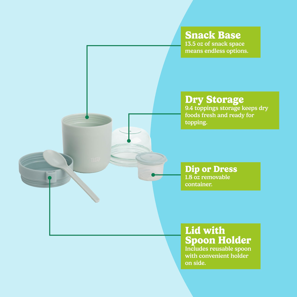Tasty snack cups with leak-proof base to prevent spills during travel.