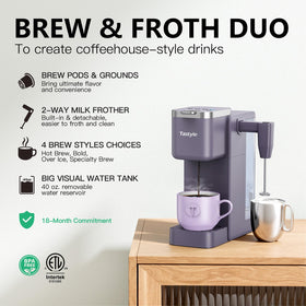 Tastyle brew styles options show Classic, Bold, Over Ice, and Specialty for versatile daily coffee