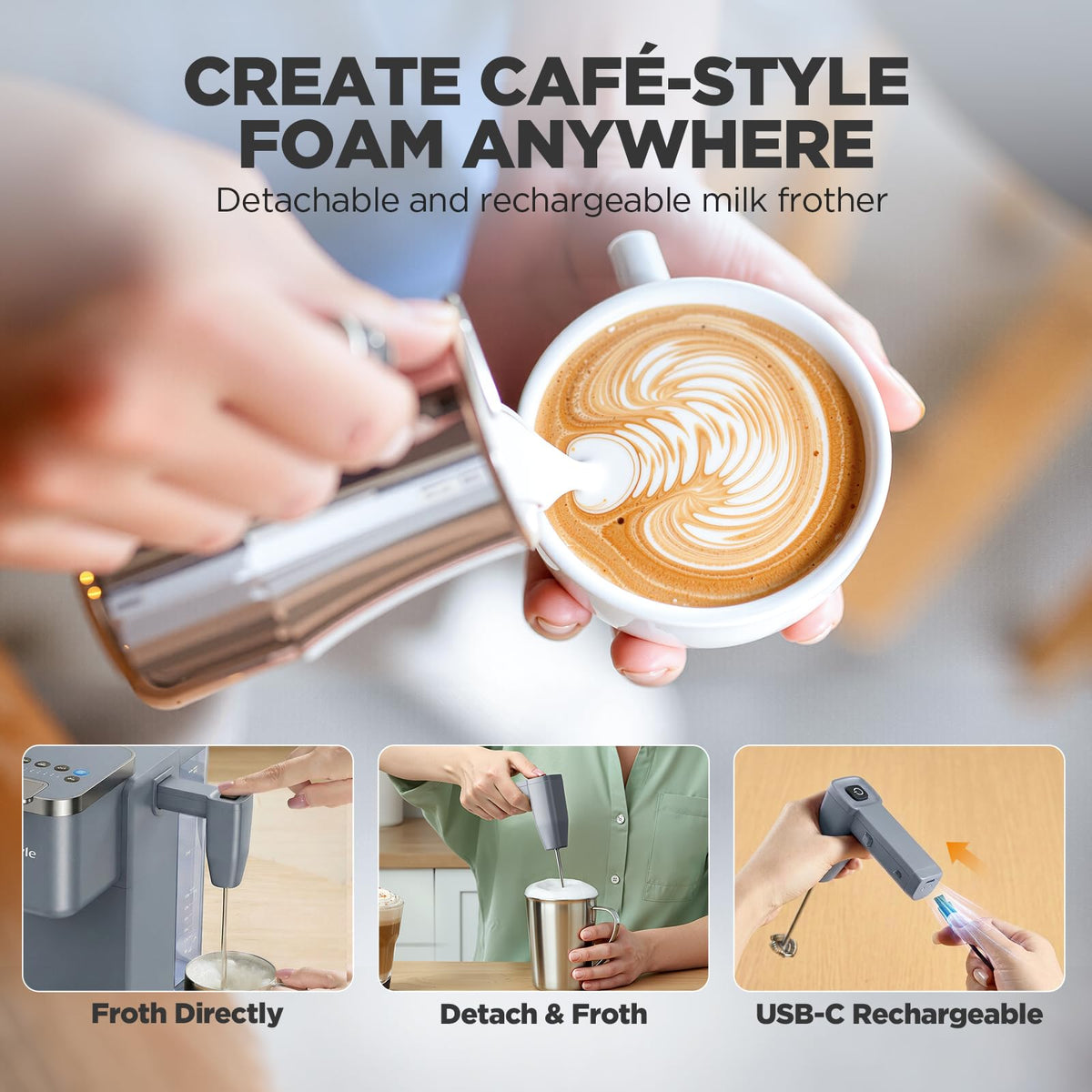Tastyle machine supports pods and grounds for flexible brewing options.