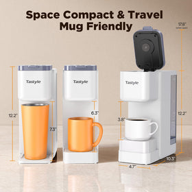 Tastyle compact design with auto shut-off and descaling for easy upkeep.