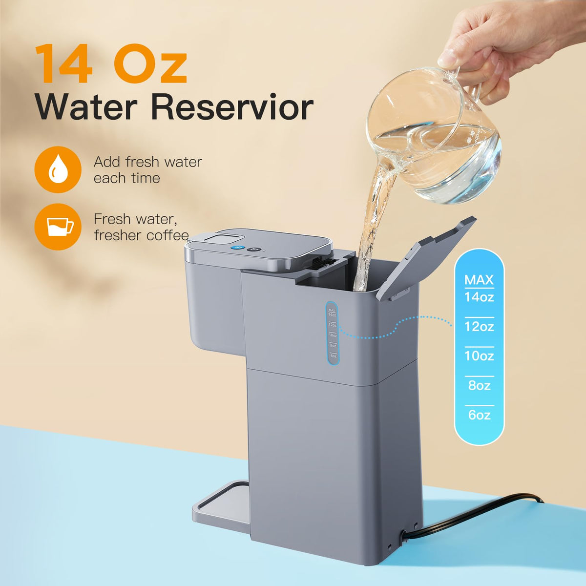 Tastyle Mini Coffee Maker reaches 175°F for richer flavor in every sip.