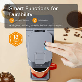 Tastyle Mini Coffee Maker safety features include auto shutoff and dry boil protection.