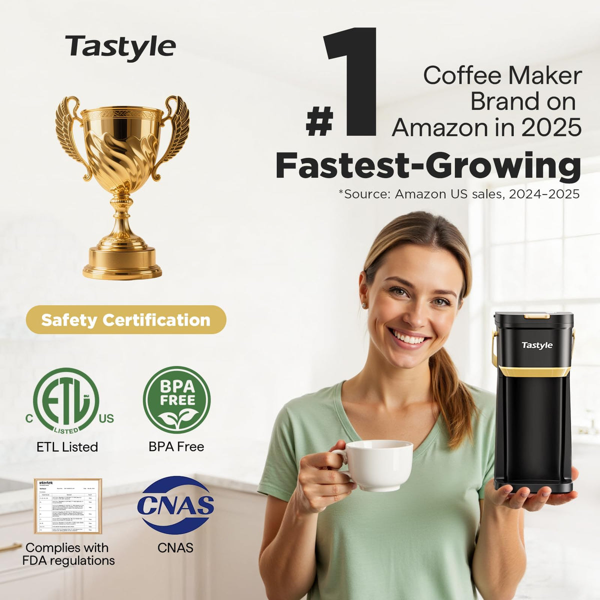 Tastyle one-button brew simplifies mornings with quick consistent cups