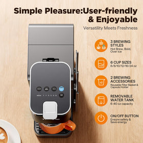 Tastyle removable 40oz water tank simplifies refilling for multiple cups.
