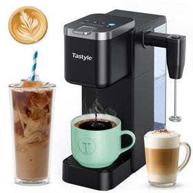Tastyle single-serve coffee maker front view shows compact design for small kitchens