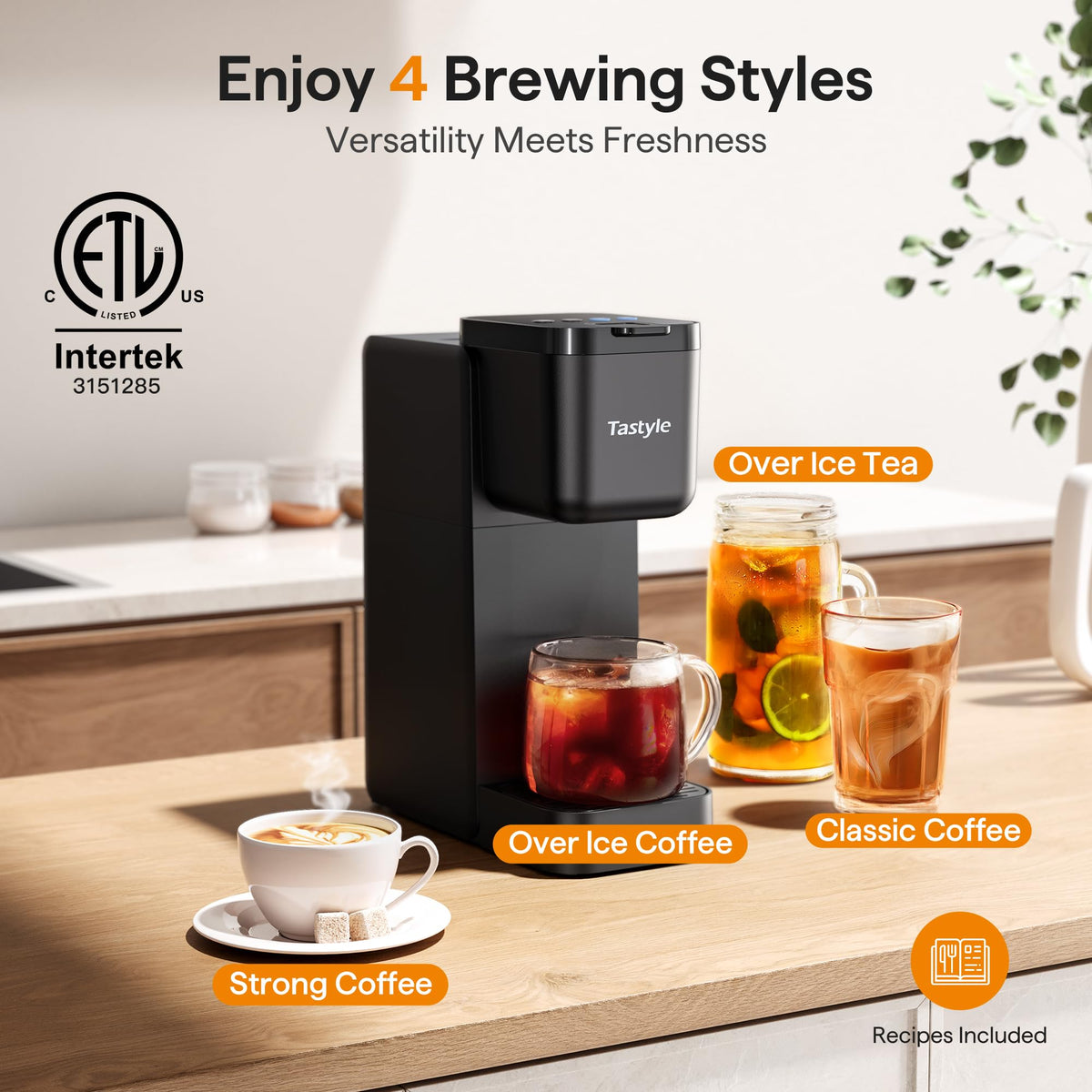 Tastyle single-serve coffee maker water window highlights easy water visibility