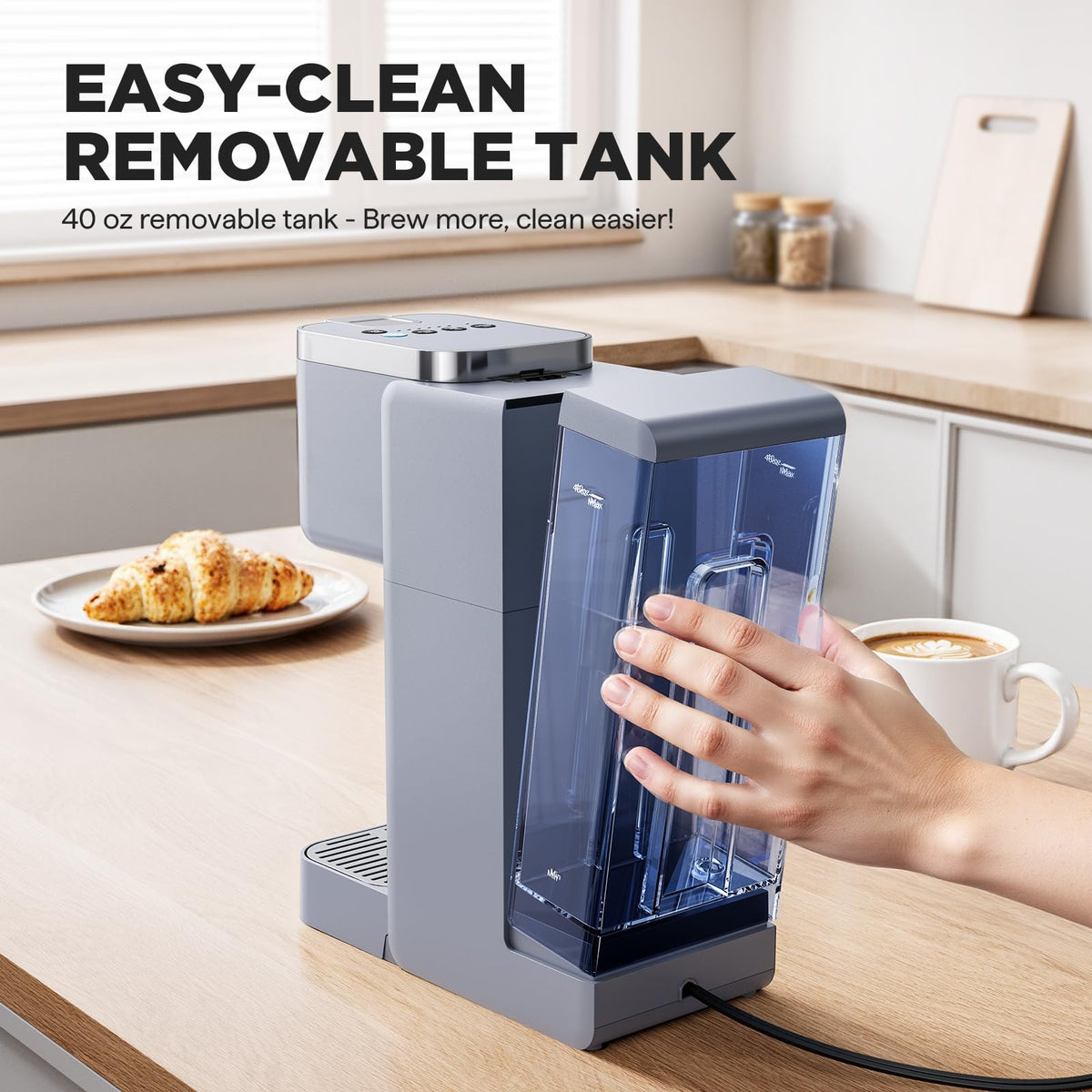 Tastyle travel mug compatibility image showing up to 7.3 inches tall
