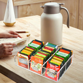 Tasybox large-capacity tea storage holding multiple packets